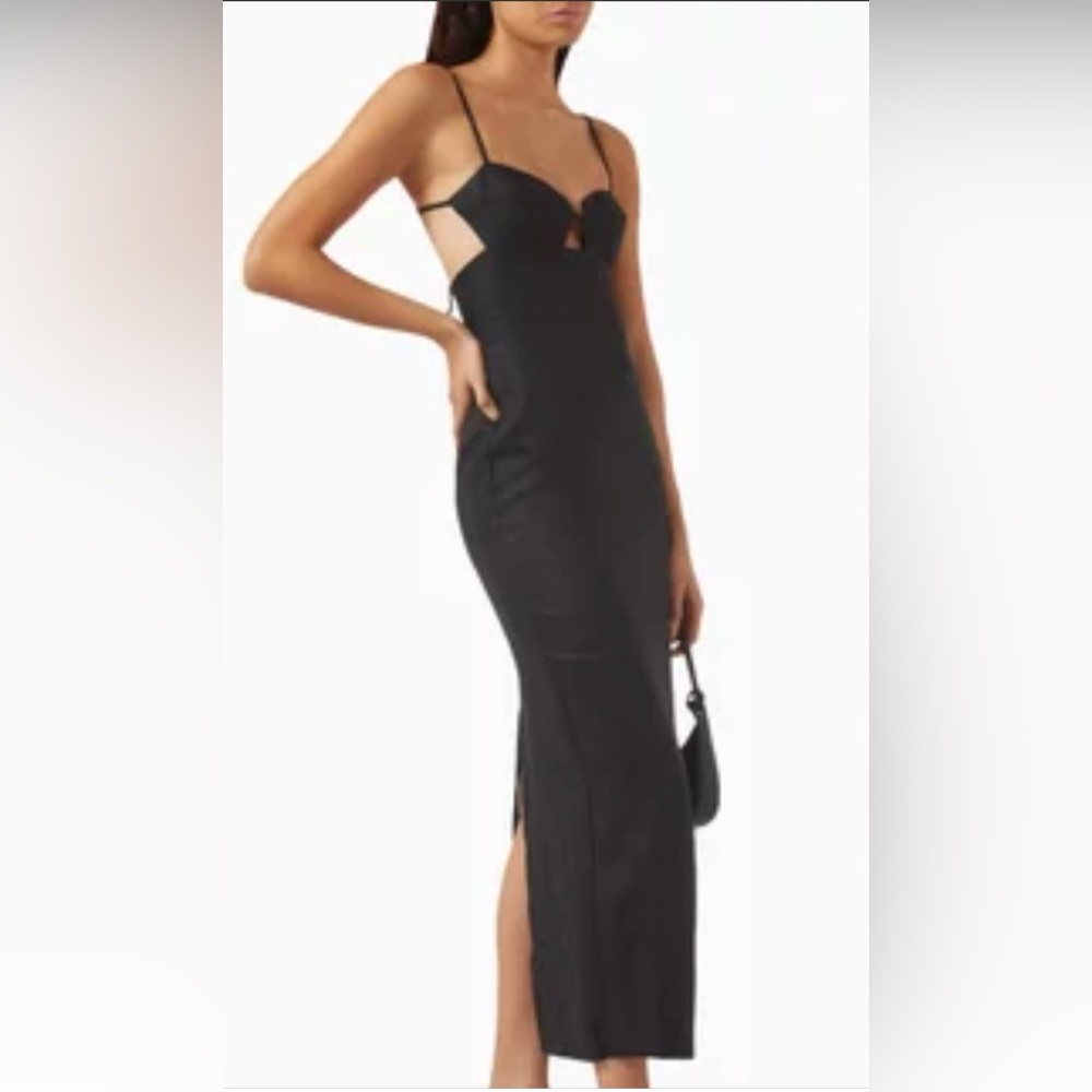 Reformation Malibu Linen Dress Black Size 6 - Picture 3 of 13